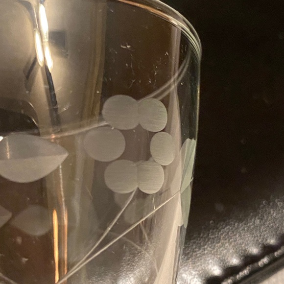 Set of 6 Vintage 1950’s/60’s Anchor Hocking ‘Boopie’ 4oz Goblets Floral Etching - Picture 5 of 5